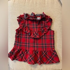 Janie and Jack Red Plaid Ruffle Blouse